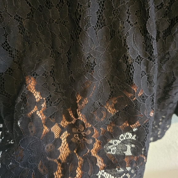 Torrid Sheer Lace Blouse Womens 2XL Black Popover See Thru Long Sleeve Y2k 90s - Picture 9 of 14